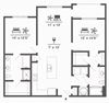 A2C 1 BD 2 Bath 1244sqft